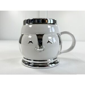 Harry Slatkin Co 2008 Signed Christmas Penguin Mug Ceramic Silver White New